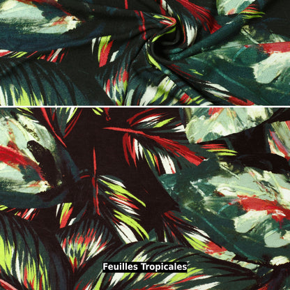 Feuilles Tropic | Printed Viscose Jersey