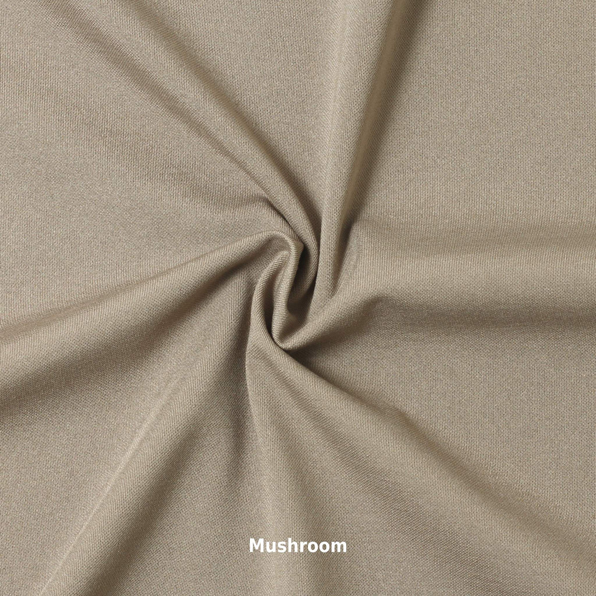 A swatch of knit pique fabric in a taupe color, showing the texture and weave of the material.